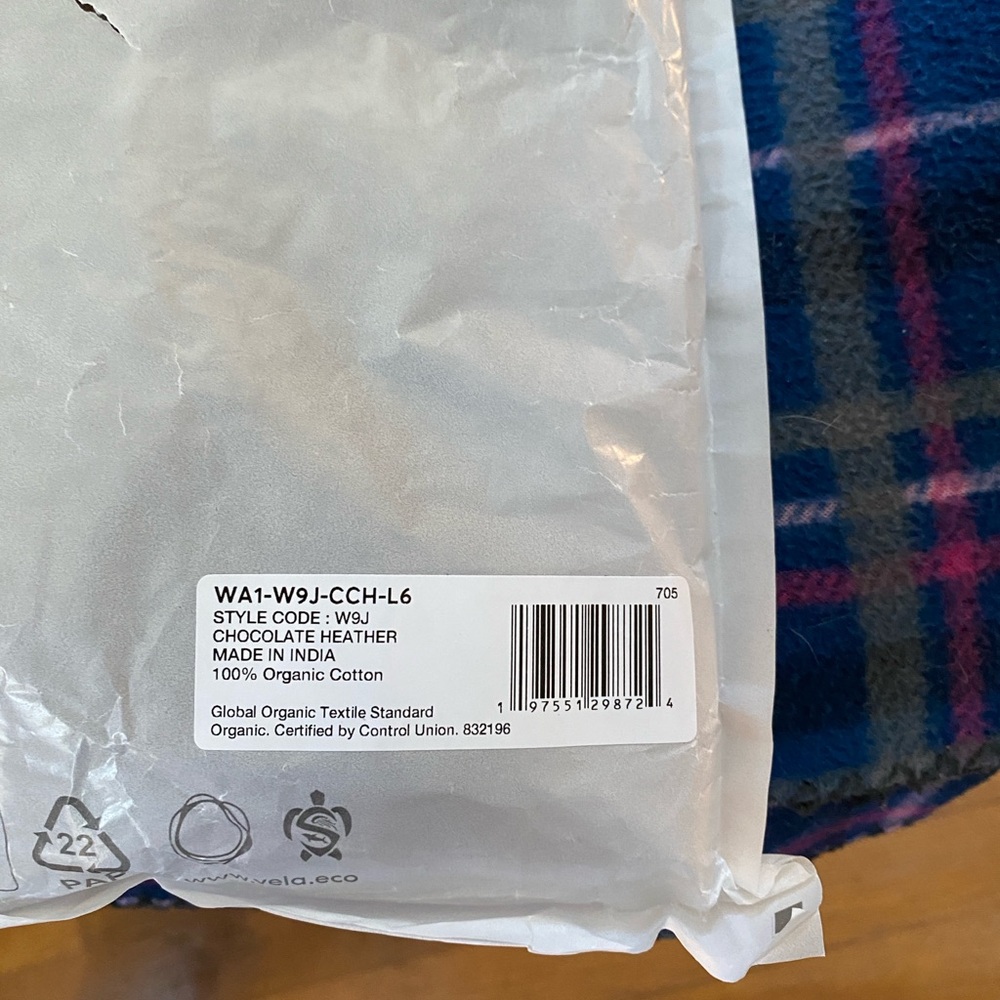NWT Pact Organic Airplane Pintuck Wide Leg Pant - Chocolate Heather - Large 26in - Picture 9 of 9